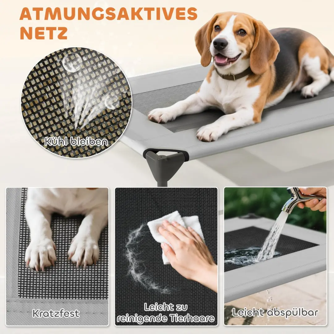 Pawhut Hundeliege S - 76x61x71cm - Hellgrau
