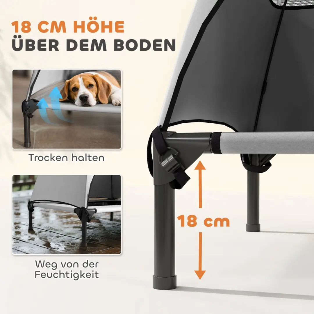 Pawhut Hundeliege S - 76x61x71cm - Hellgrau