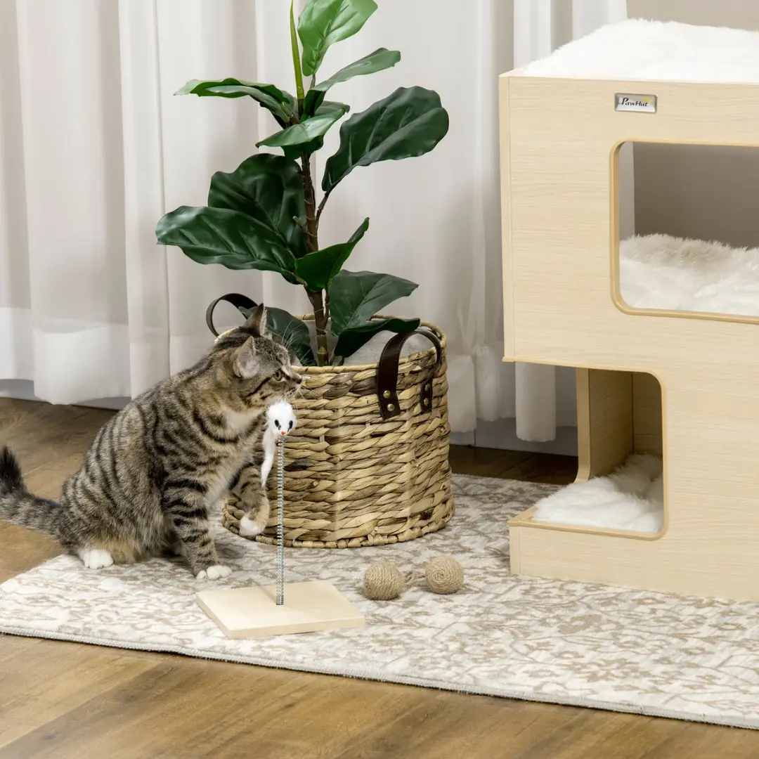 Pawhut Kattenhuis D30-591V00 - Eiken