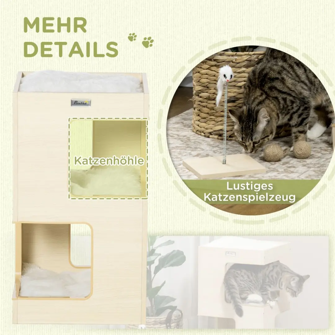 Pawhut Kattenhuis D30-591V00 - Eiken