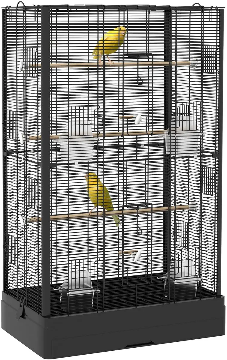 Pawhut Vogelkooi Staal 61x36,5x98cm