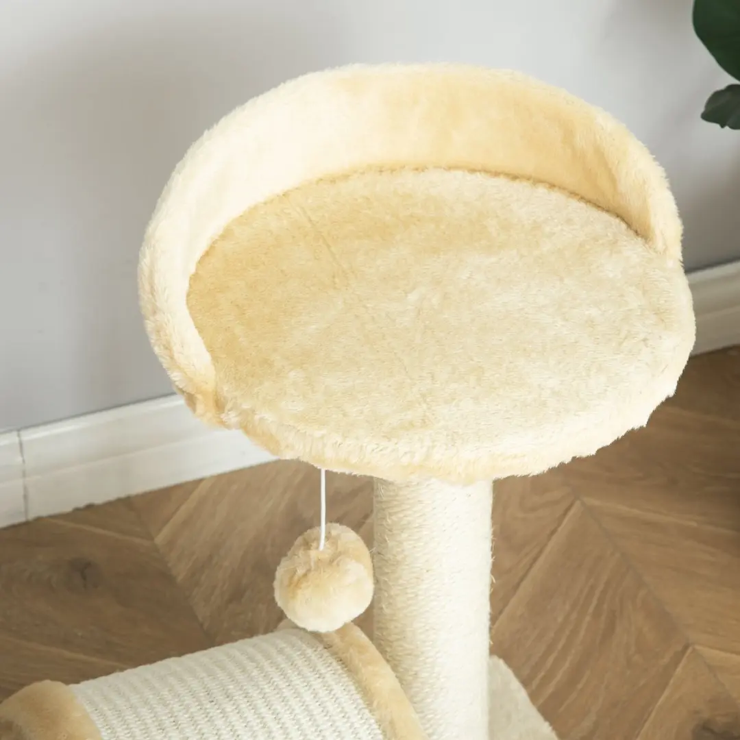 Pawhut Krabpaal Kat Beige - 35,5x37x46cm
