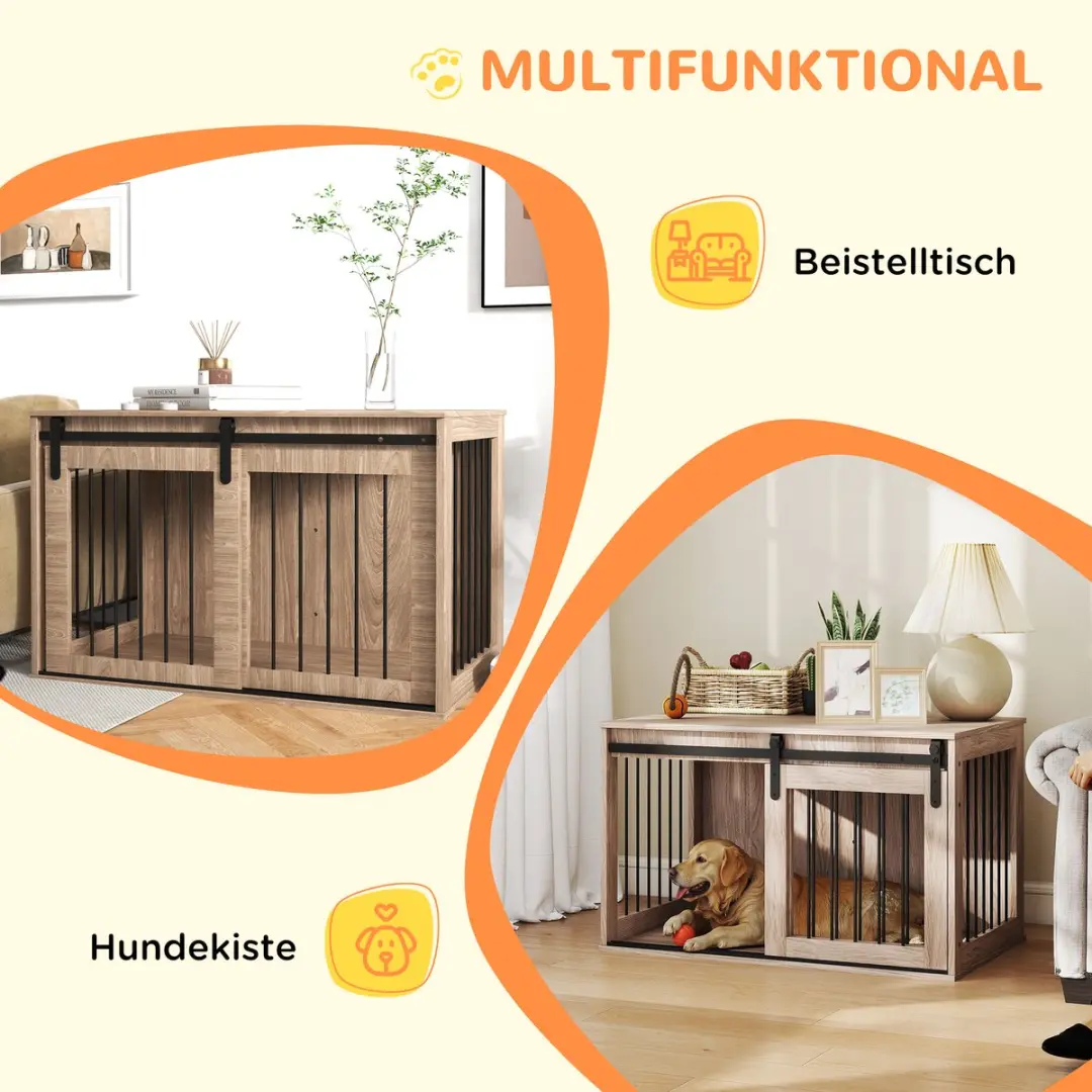 Pawhut Hondenkooi 98x58x61cm - Bruin