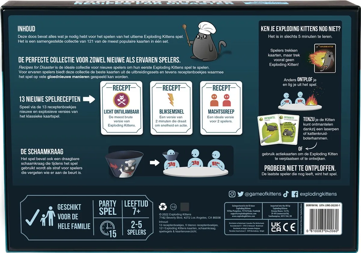 Asmodee Exploding Kitten Recipes for Disaster NL - Kaartspel - 4-5 Spelers