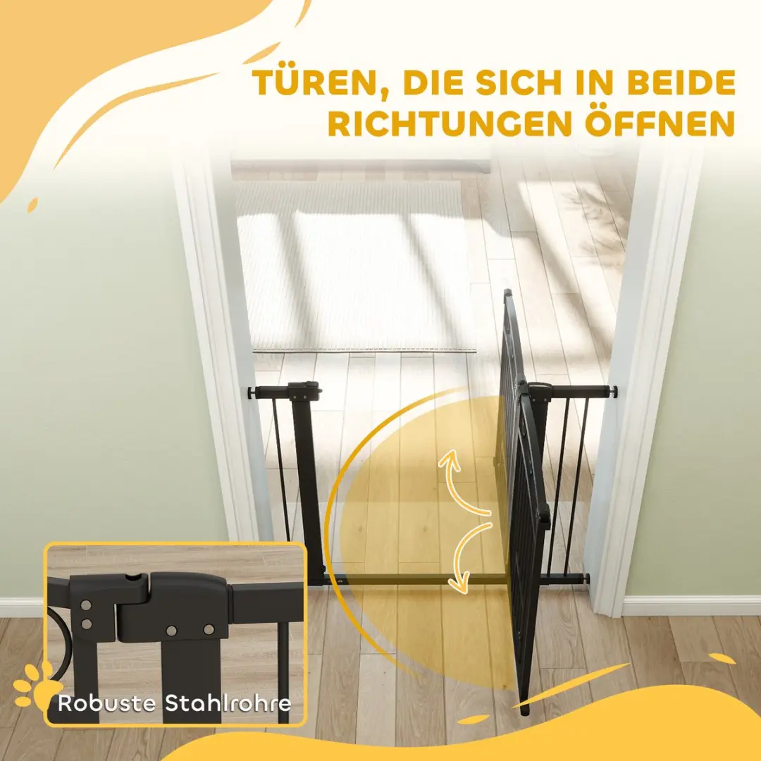 Pawhut Huisdierenhek 76-104 x 77cm - Zwart