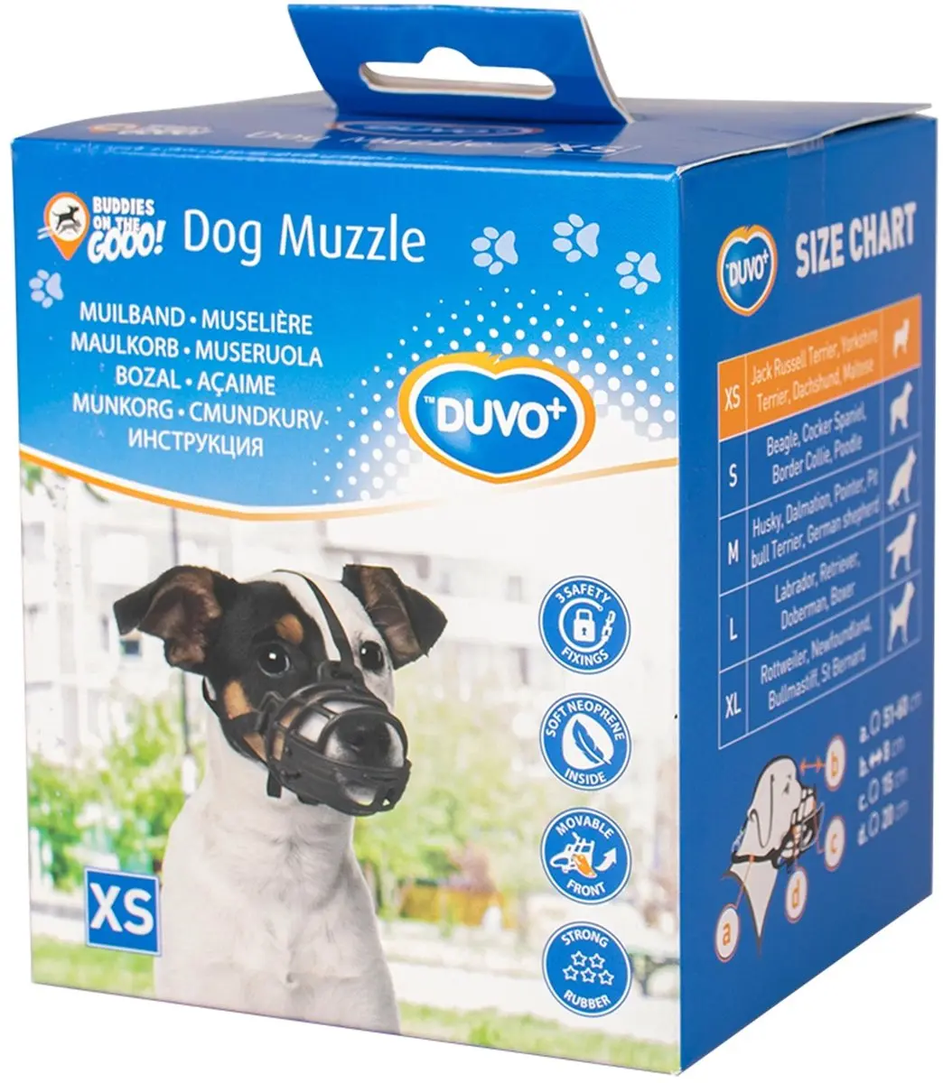 Duvo Hondenmuilband Rubber - Zwart/Rood M
