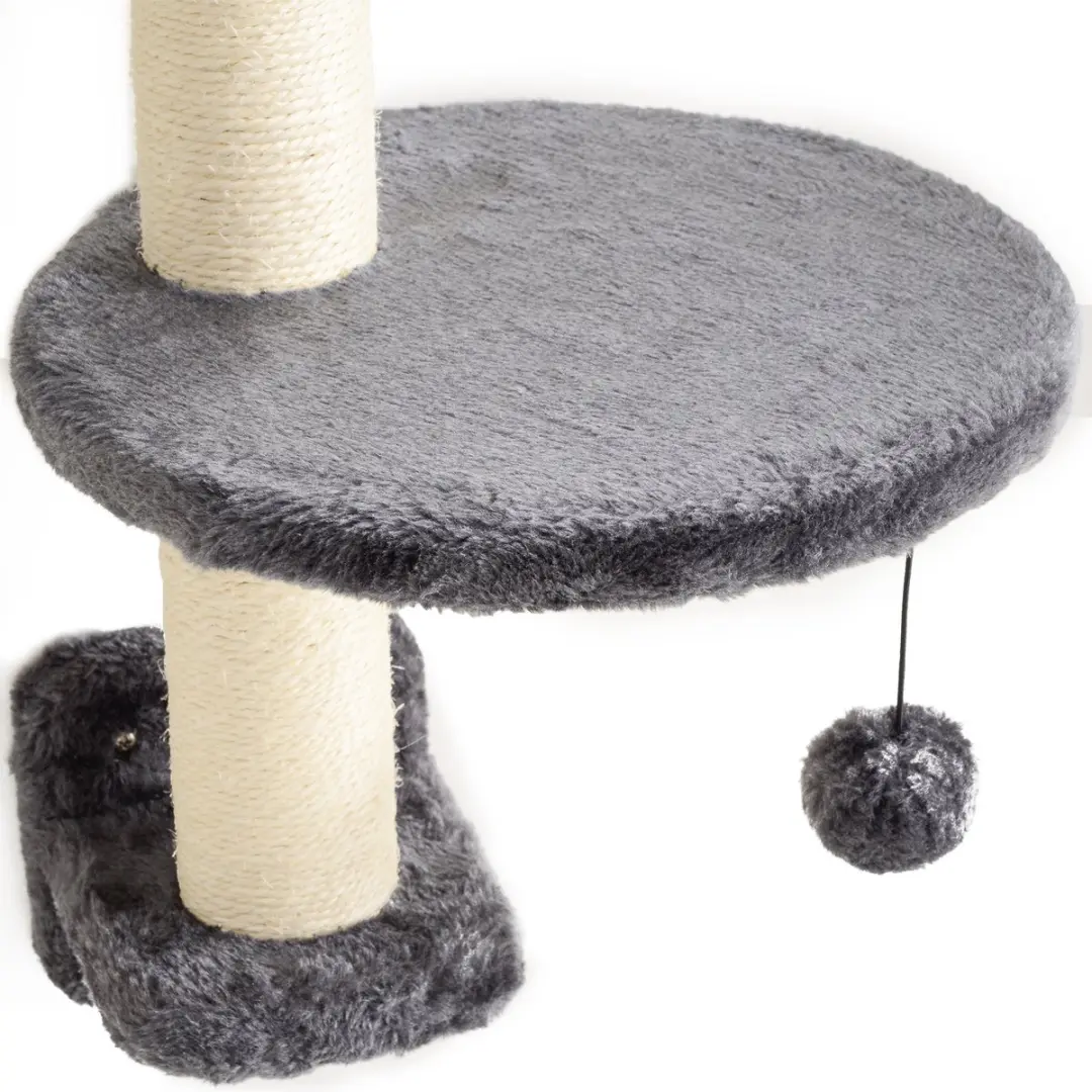 Pawhut Kattenregal Donkergrijs 30x30x96cm - 2 Ligplekken
