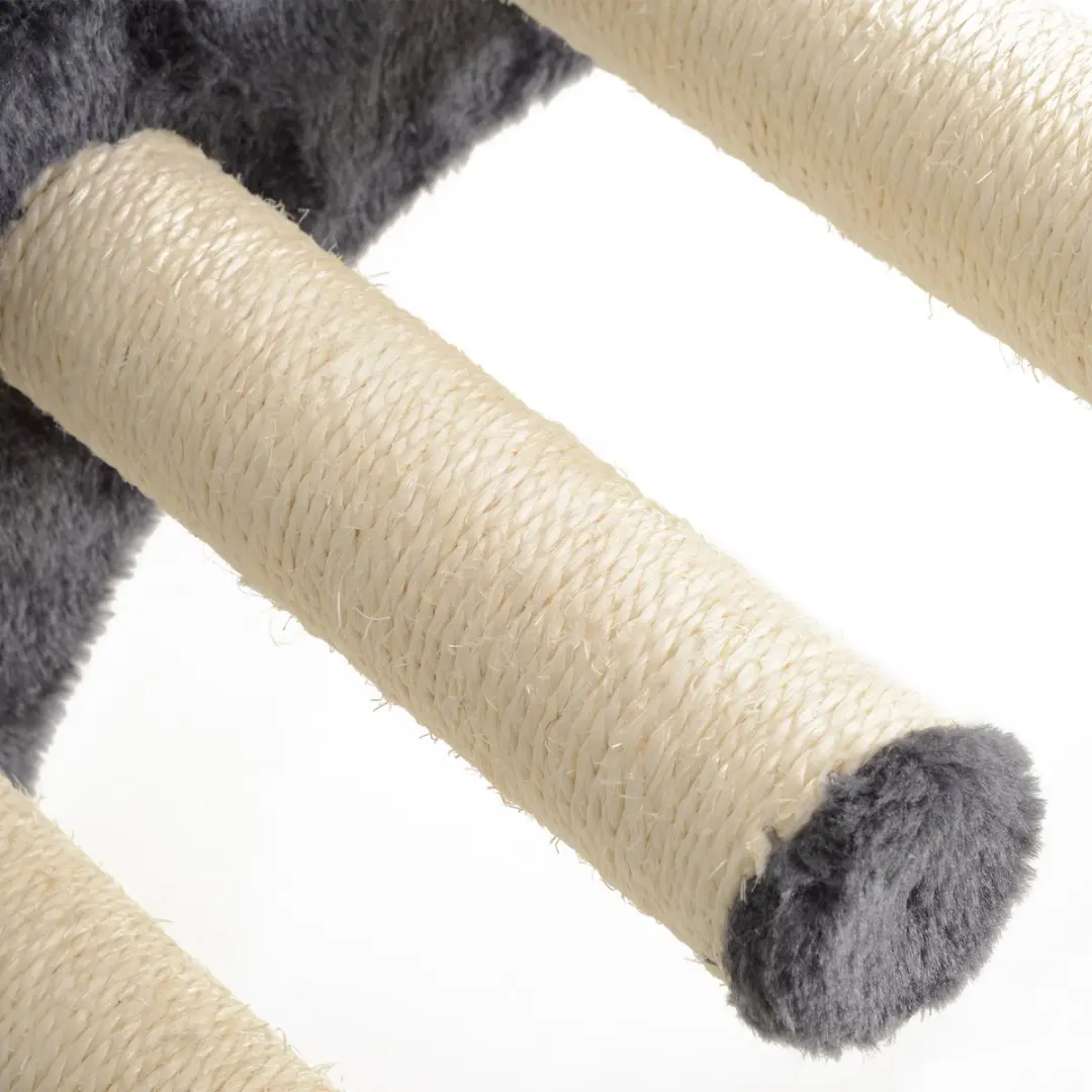 Pawhut Kattenregal Donkergrijs 30x30x96cm - 2 Ligplekken