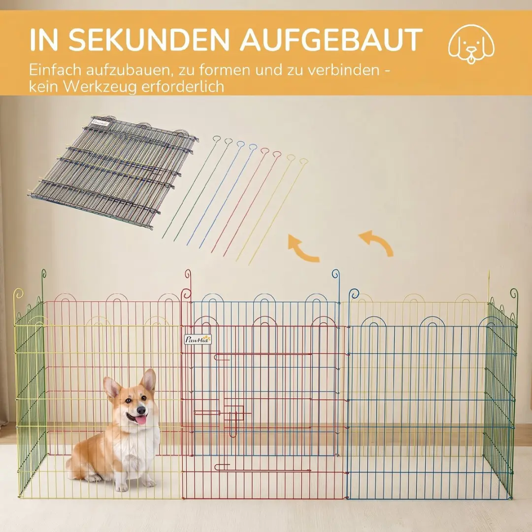Pawhut Speelren Multicolor Ø156x60cm - afbeelding 6 van 6