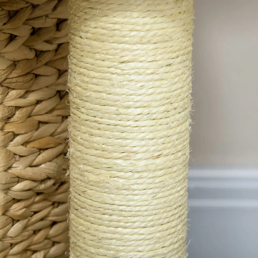 Pawhut Kattenkrabpaal 74cm - 2 Niveaus - 3 Ligplekken - Beige