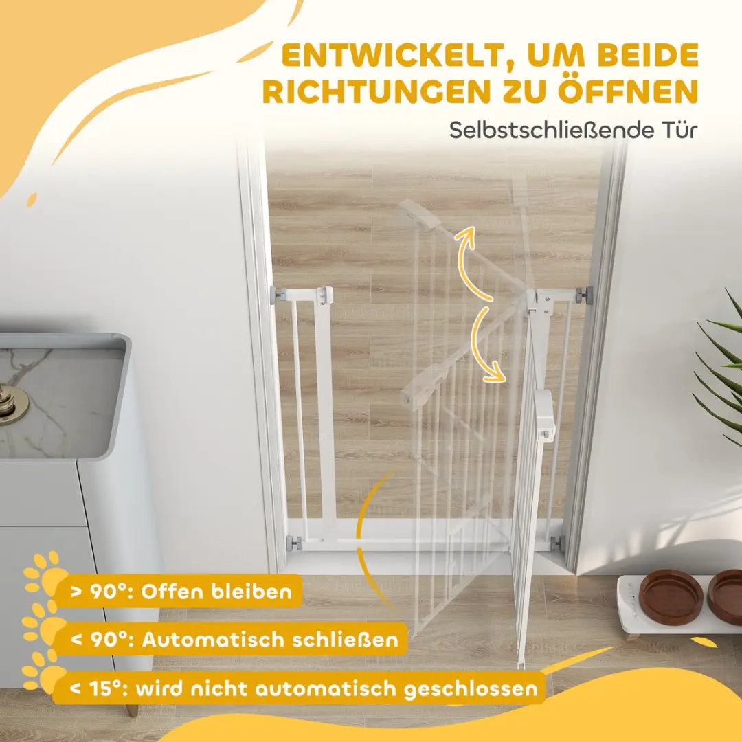 Pawhut Honden Deurhekje 74-80cm - Treppenschutz - Wit