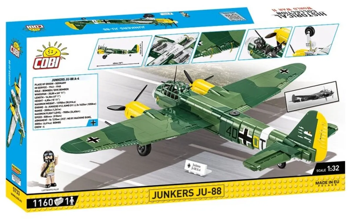 Cobi Junkers JU-88 5733 - 1160 Stukken - Meerkleurig