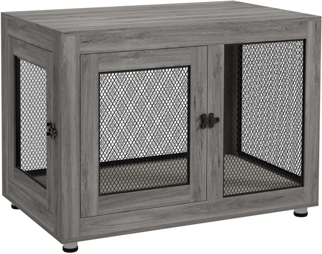 Pawhut Hondenbox met 2 Deuren - 94x60x71,5cm - 30 kg - Grijs