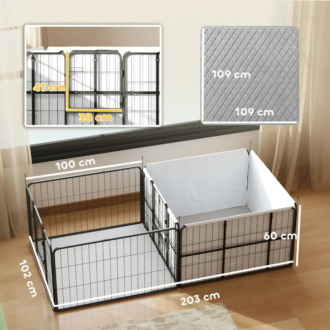 Pawhut Werpkist Staal 203x102x60cm - Zwart