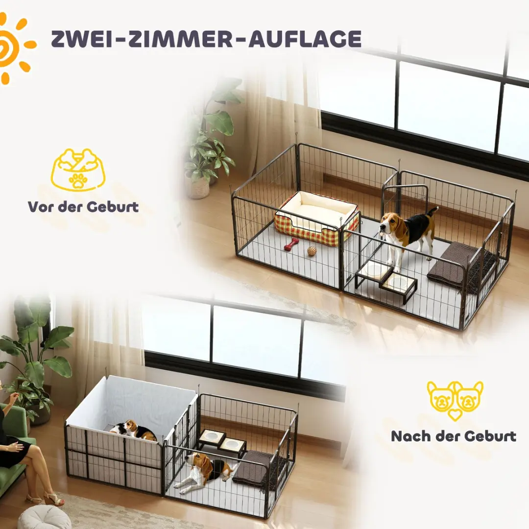 Pawhut Werpkist Staal 203x102x60cm - Zwart - afbeelding 6 van 6