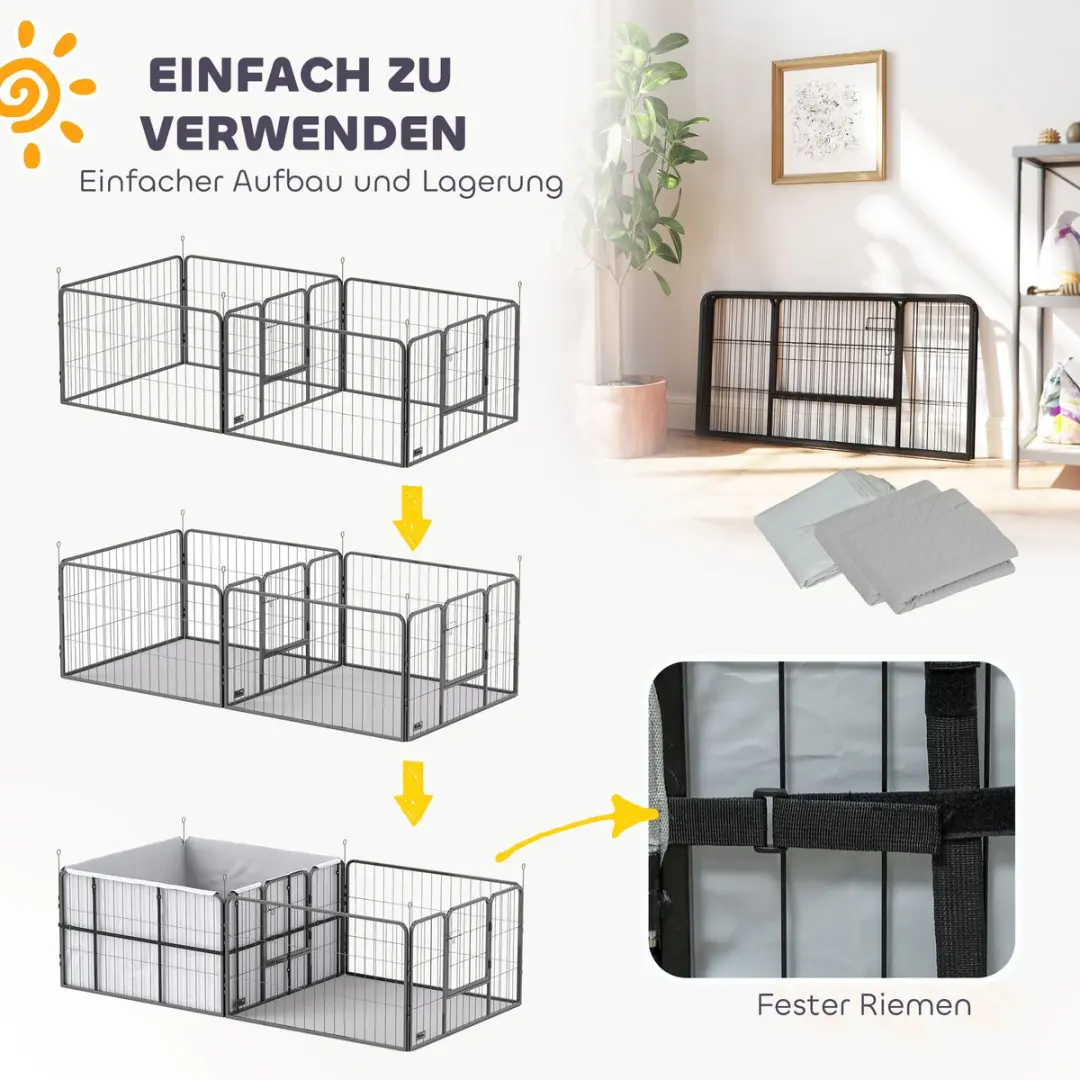 Pawhut Werpkist Staal 203x102x60cm - Zwart