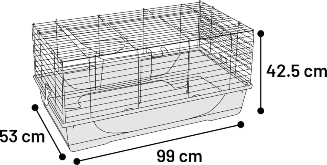 Flamingo Mobi Hamsterkooi - 99x53x42,5cm - Grijs