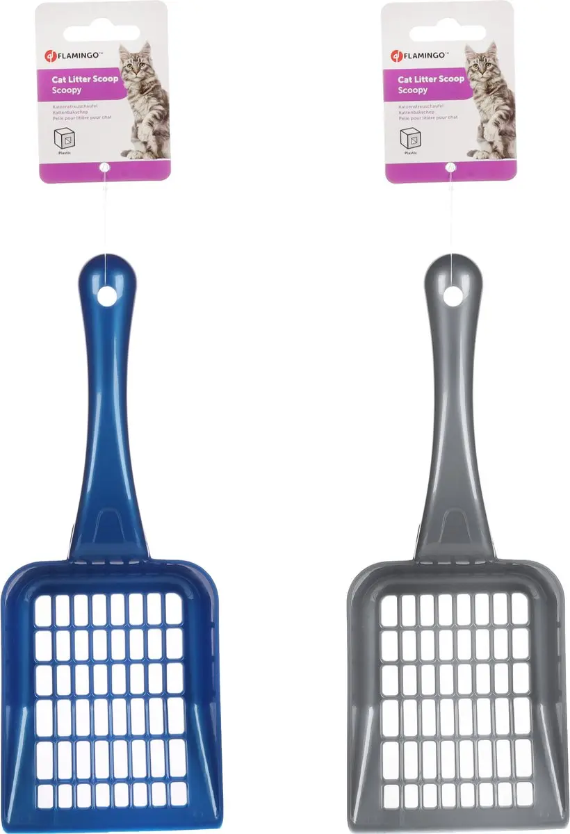 Flamingo Kattenbakschep Scoopy - Blauw/Wit