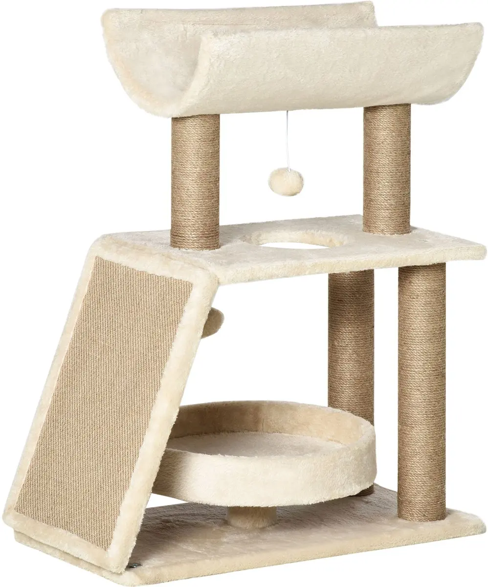 Pawhut Krabpaal Lichtbruin 60x30x76cm