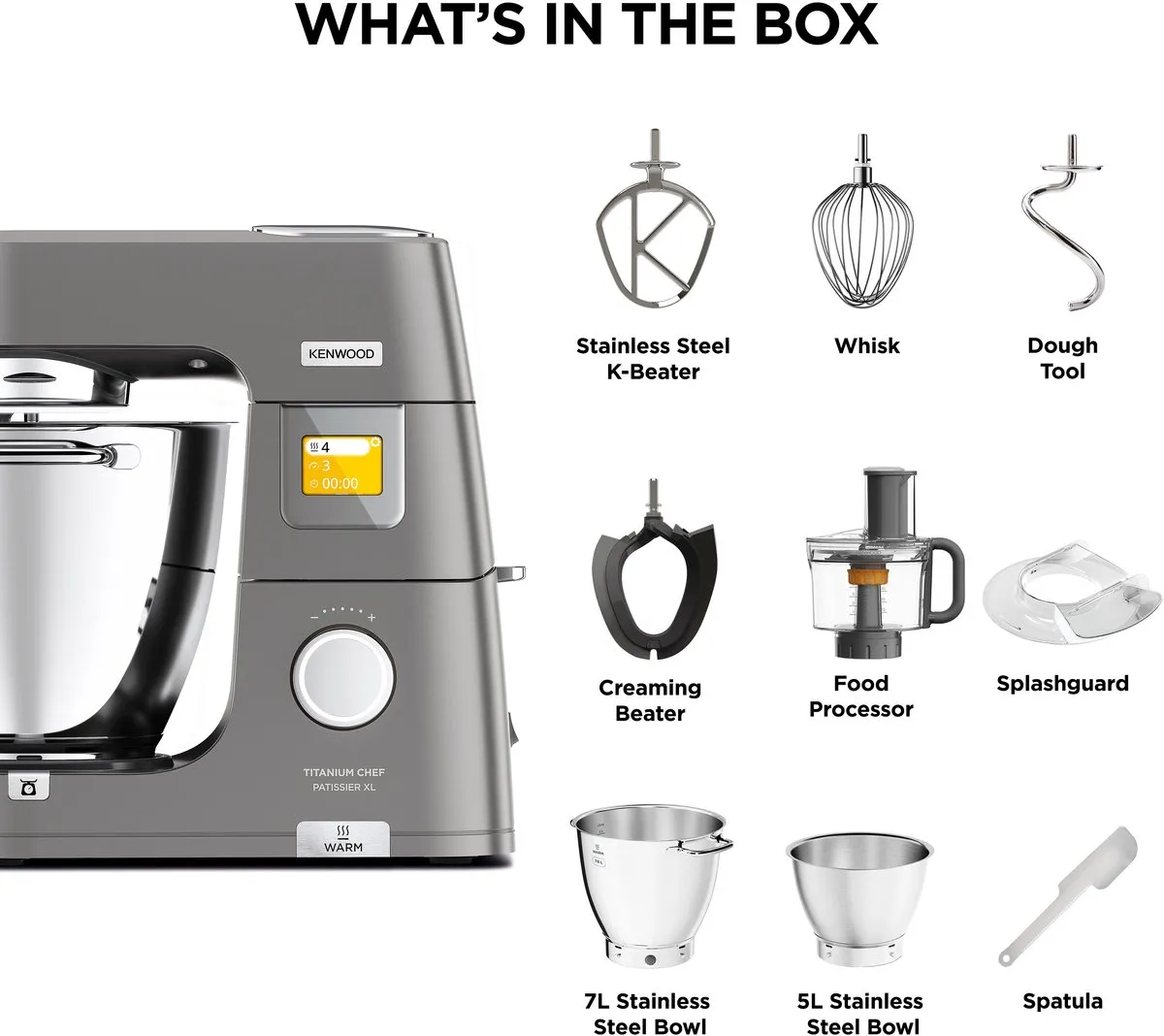 Kenwood KWL90.244SI Keukenmachine 1400W - 7L Grijs