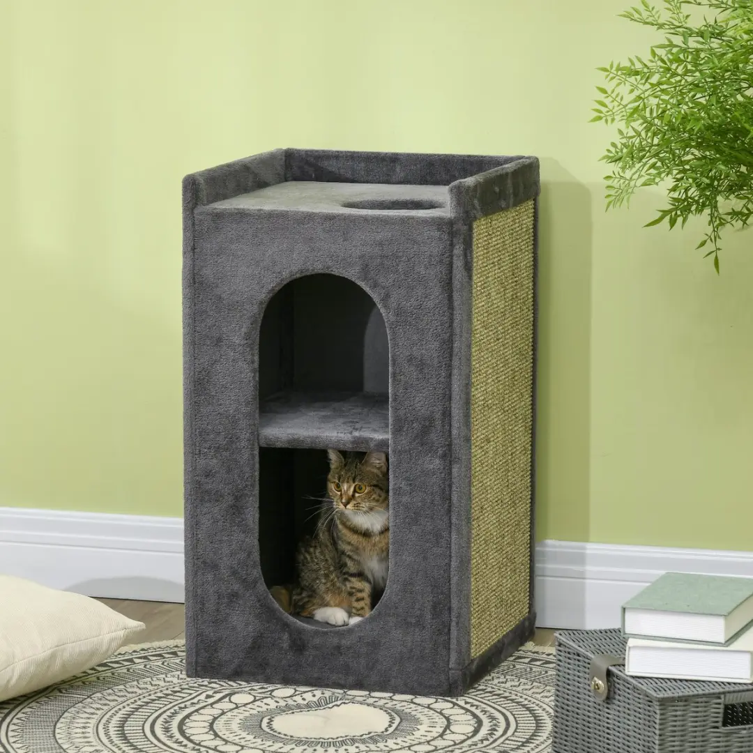 Pawhut Krabbak 45x45x81cm - Grijs - 3 Niveaus