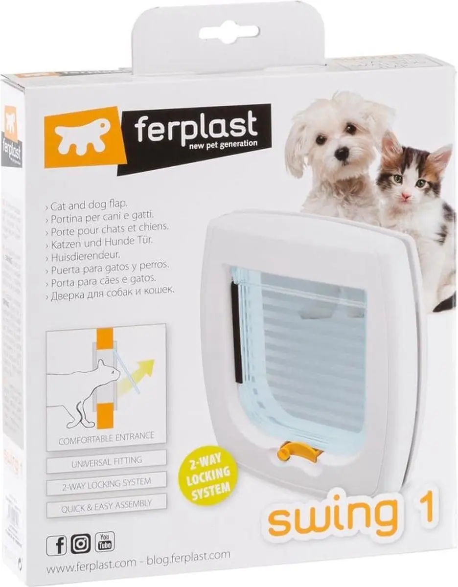 Ferplast Kattenluik Swing 1 - Wit - afbeelding 6 van 6