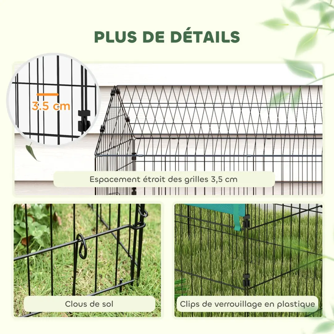 Pawhut Konijnenhok Buiten 185x75x75cm - Groen