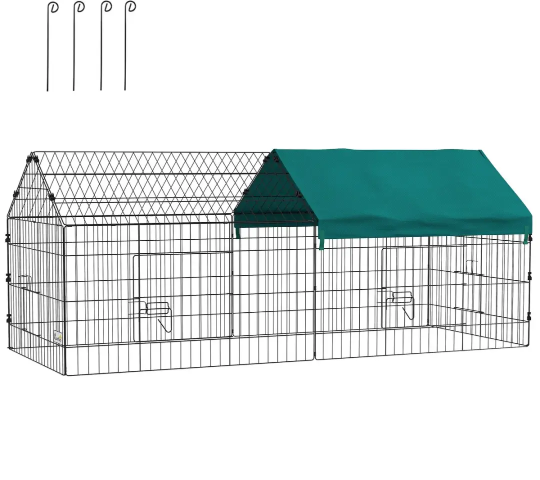 Pawhut Konijnenhok Buiten 185x75x75cm