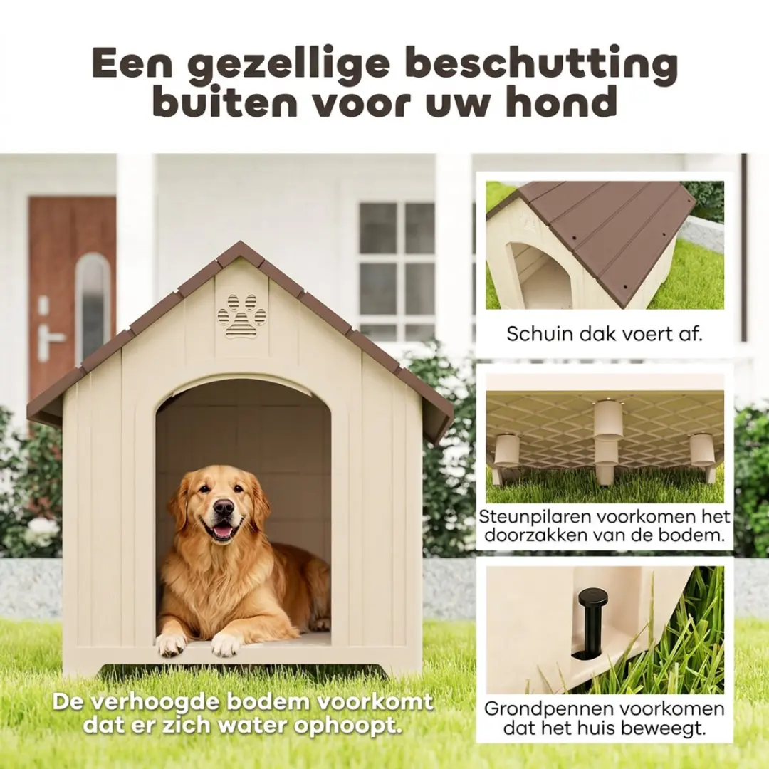 Homcom Weersbestendig Hondenhok 88x79x89cm