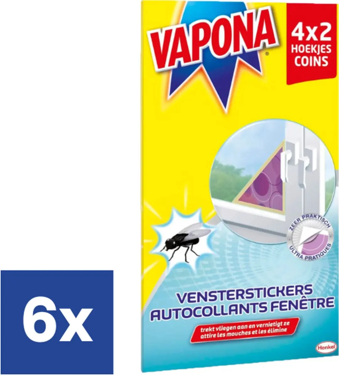 Vapona Vensterstickers Anti Vliegen 48 Stuks