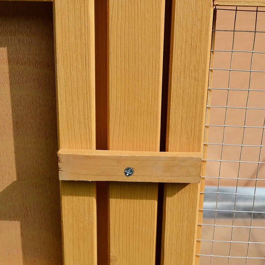 Pawhut Konijnenhok - 115x44x65cm Geel