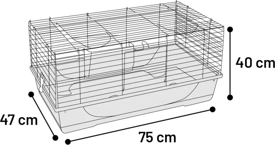 Flamingo Mobi Hamsterkooi - 75x47x40cm - Grijs