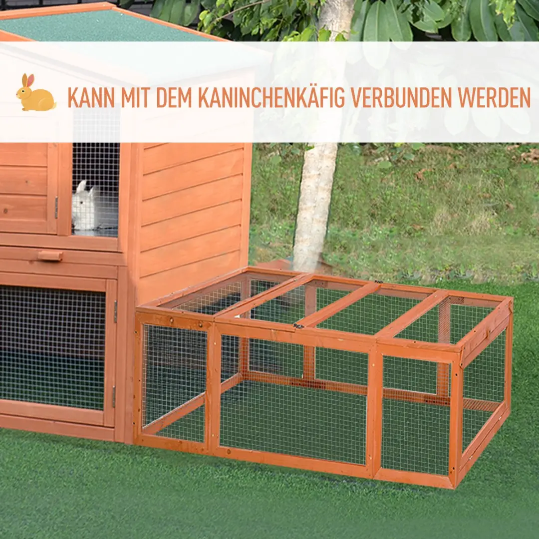 Pawhut Konijnenhok met Buitenverblijf D51-147 - 1 Verd.