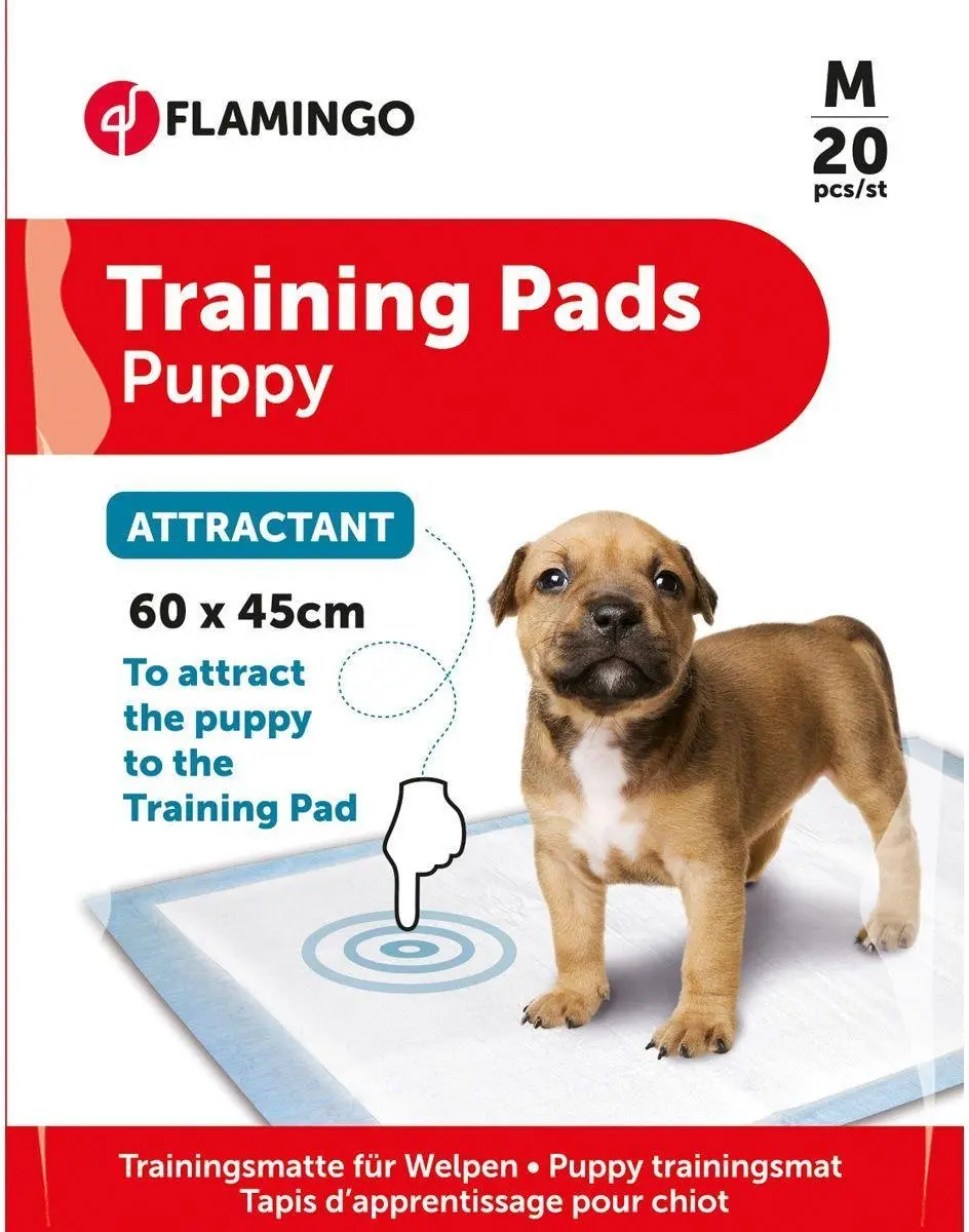 Flamingo Puppy Trainingsmat Lokstof Wit M - 20 Stuks - afbeelding 6 van 6