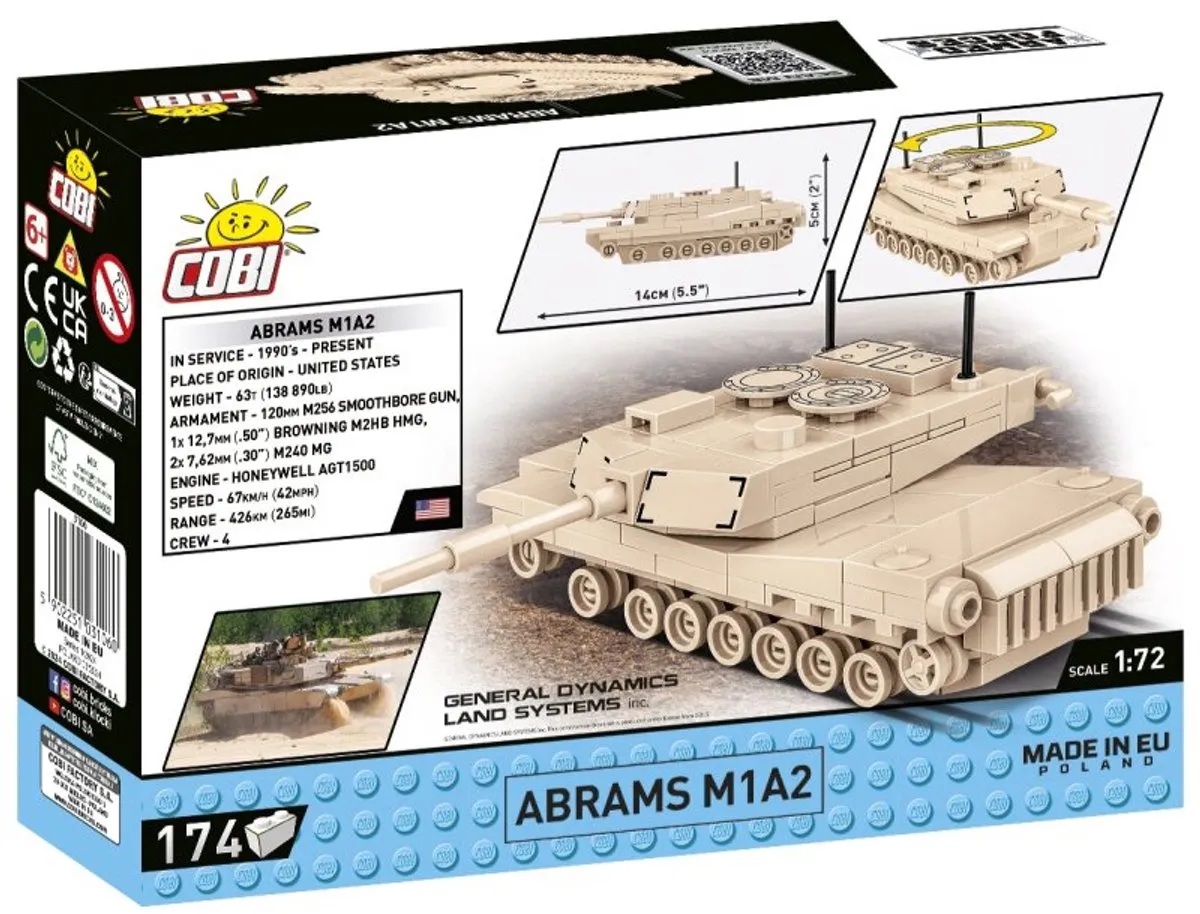 Cobi Abrams M1A2 COBI-3106 - 174 Stukken - Meerkleurig