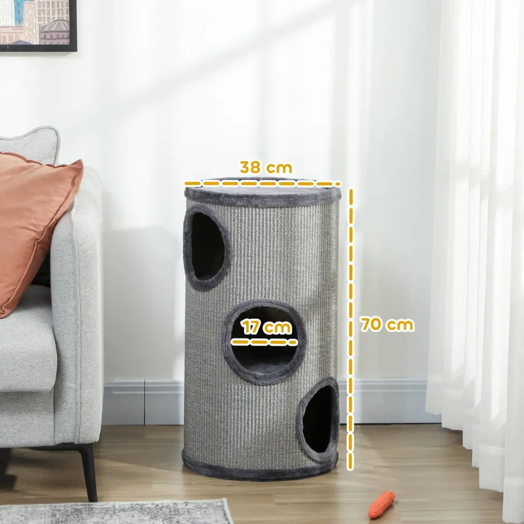 Pawhut Krabton met 3 Grotten D30-535V01 - 3 Ligplekken - Ø38cm