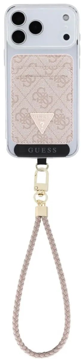 Guess Portemonnee + Handriemset Magsafe iPhone 13/14/15 - Roze