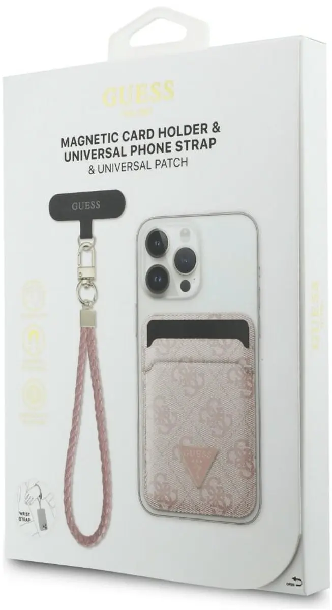 Guess Portemonnee + Handriemset Magsafe iPhone 13/14/15 - Roze - afbeelding 6 van 6