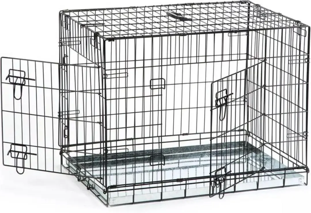 Beeztees Hondenbench M 2 Deurs - 78x55x61cm - Zwart