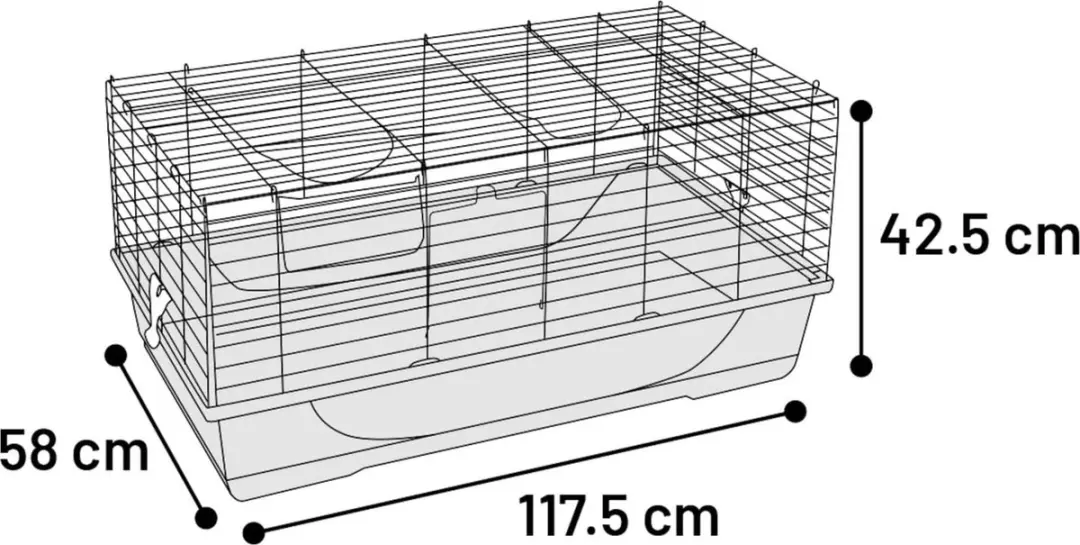 Flamingo Mobi Hamsterkooi - 117,5x58x42,5cm - Grijs