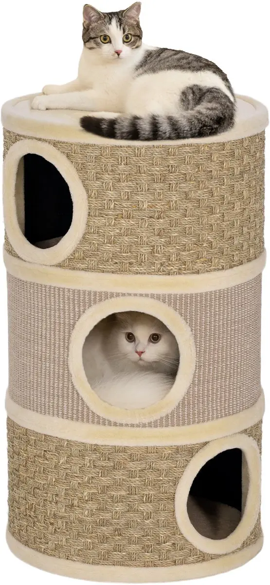 Pawhut Kattentoren Khaki+Koffie
