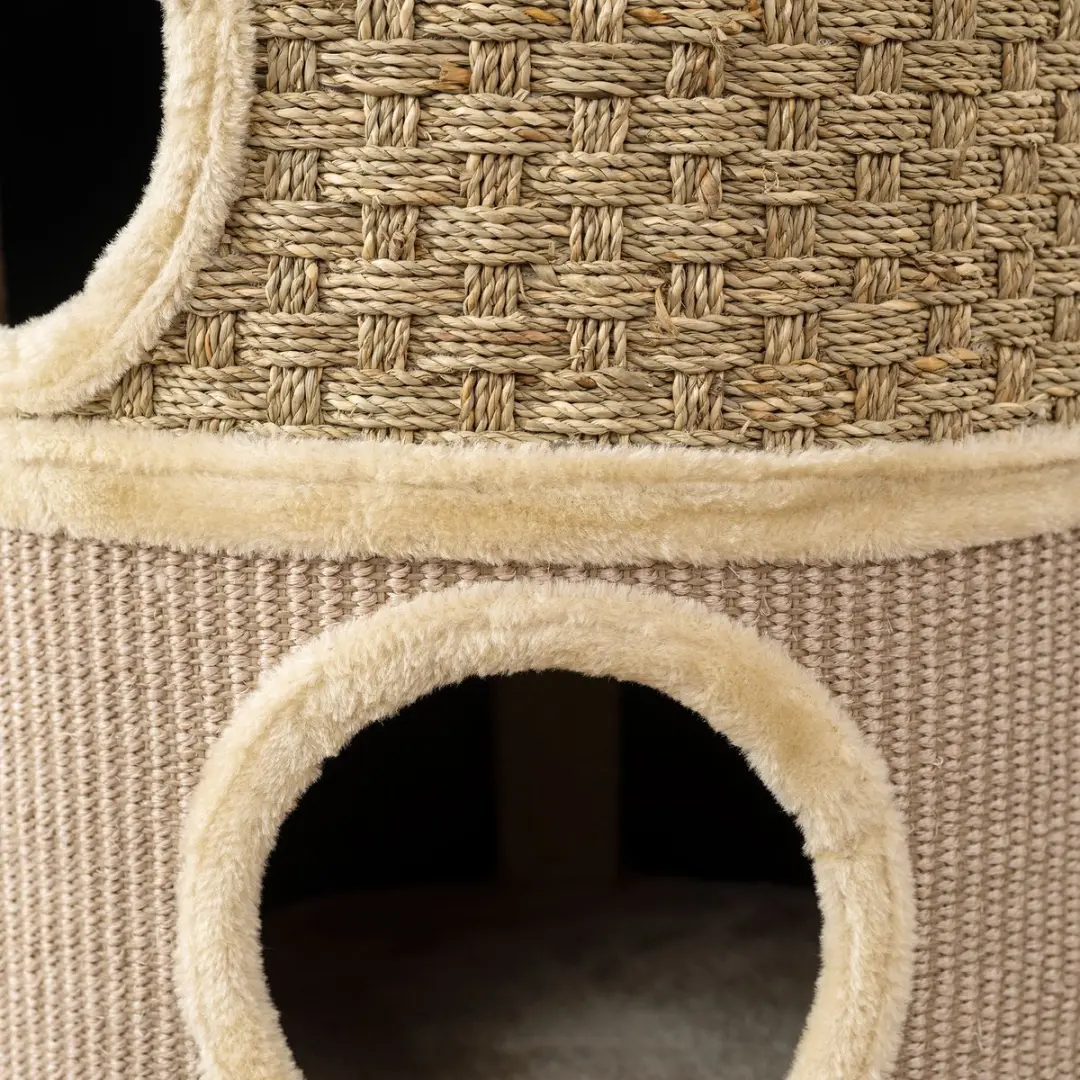 Pawhut Kattentoren Khaki+Koffie - 45x45x79cm - 3 Ligplekken