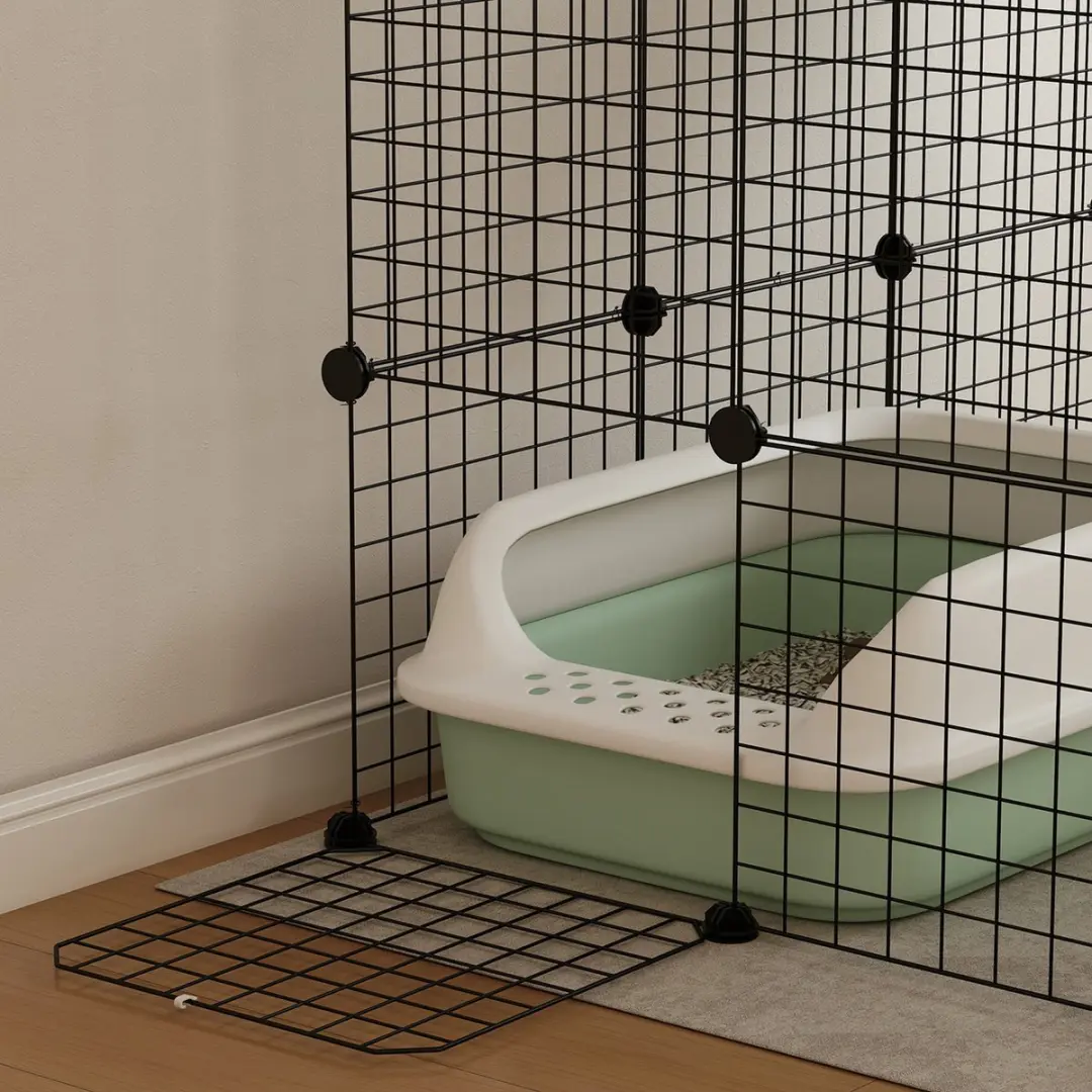Pawhut Kattenkooi Staand - 105x70x140cm - Zwart