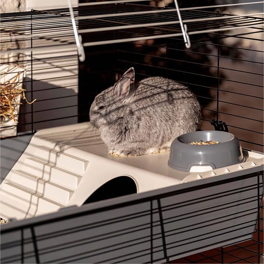 Ferplast Rabbit 100 Dubbel Konijnenkooi - 95x57x93.5cm - Grijs