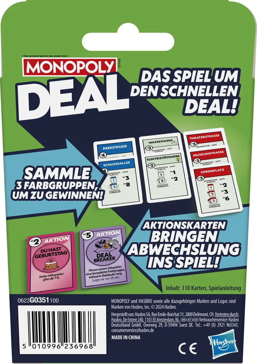 Hasbro Monopoly Deal Kaartspel - 6 Spelers