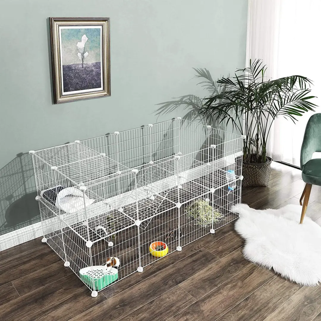 Songmics Uitloophok 2 verdiepingen 143x73x71cm - wit