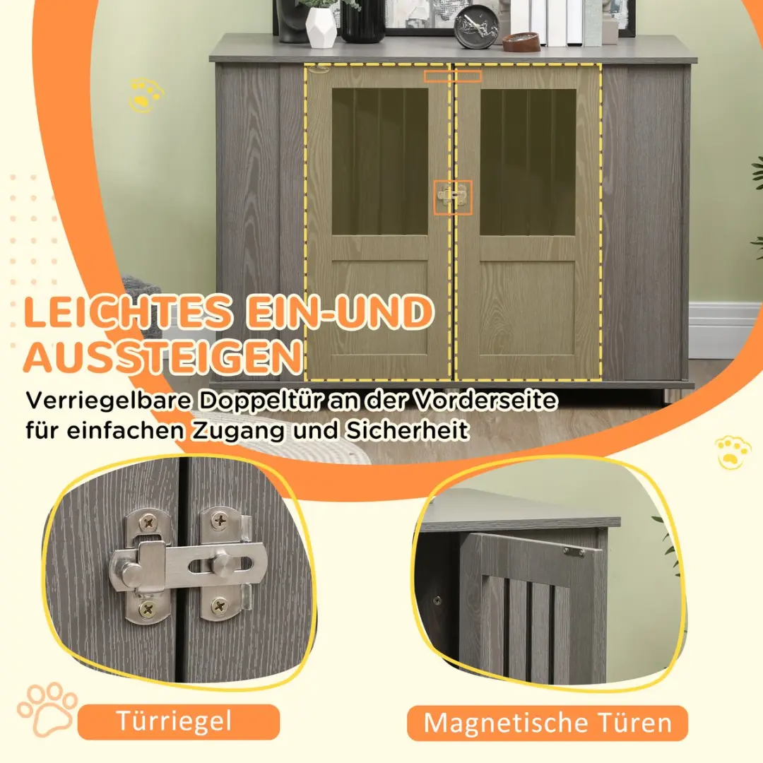 Pawhut Hundekäfig D02-074V81 - Grijs