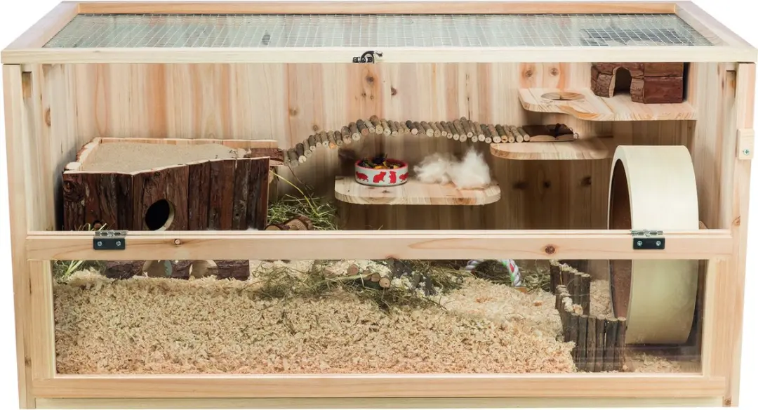 Trixie Knaagdierenkooi Hout 100x50x50cm - 3 Verd.