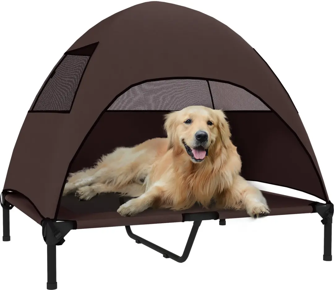 Pawhut Hundeliege M - 91x76x90cm Kaffee