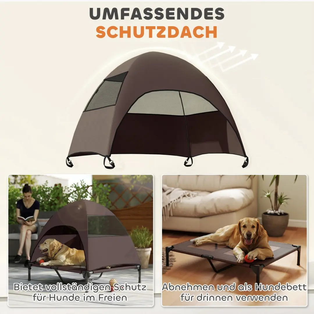 Pawhut Hundeliege M - 91x76x90cm Kaffee